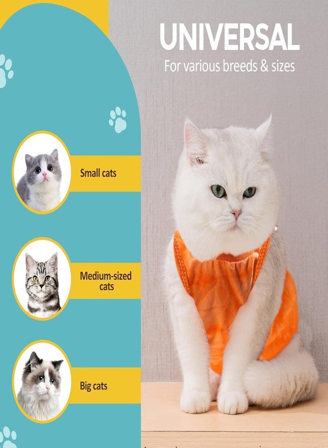 Avont Cat Recovery Suit - Kitten Onesie for Cats After Surgery, Cone of Shame Alternative Surgical Spay Suit for Female Cat, Post-Surgery or Skin Diseases Protection -Tie-dye Orange(L) - Image 5